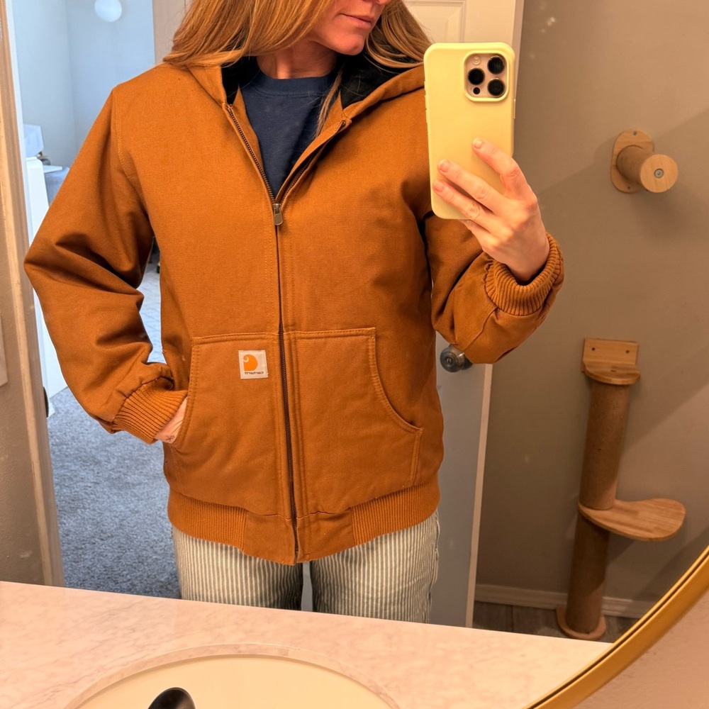 Carhartt CTSJ140 Brown Quilted Flannel-Lined Duck Active Jacket